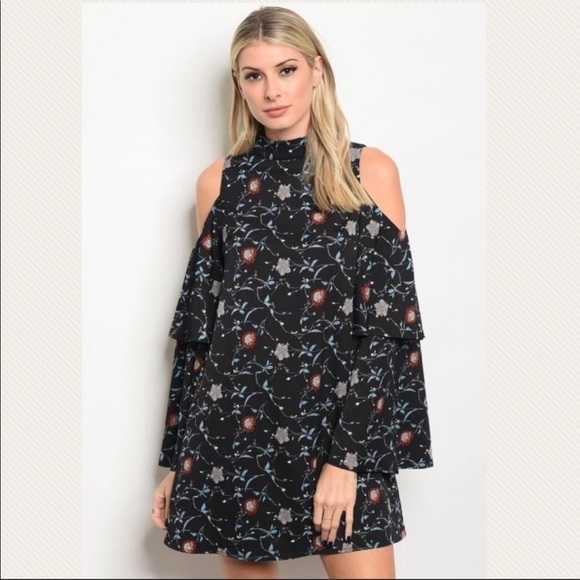 Cold Shoulder Mini Dress - Picture 2 of 3